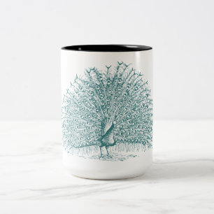 Aqua Peacock Two-Tone Coffee Mug