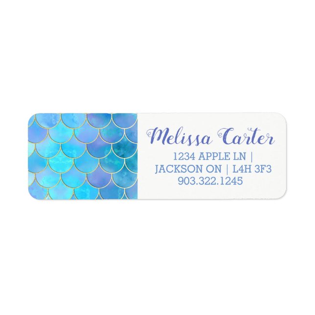 Aqua Pearlescent & Gold Mermaid Scale Pattern (Front)