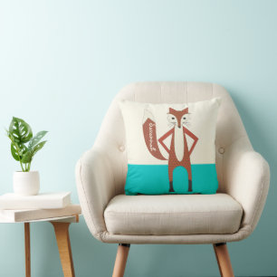 Aqua Personnalisé Stylisé Fox Coussin