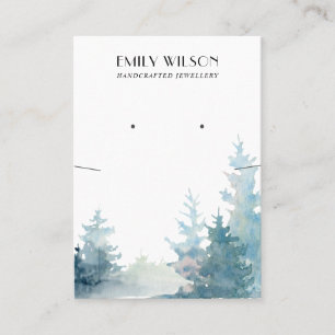 AQUA PINE TREE FOREST NECKLACE EARRING DISPLAY BUSINESS CARD