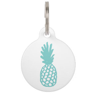Aqua Pineapple Pet Tag