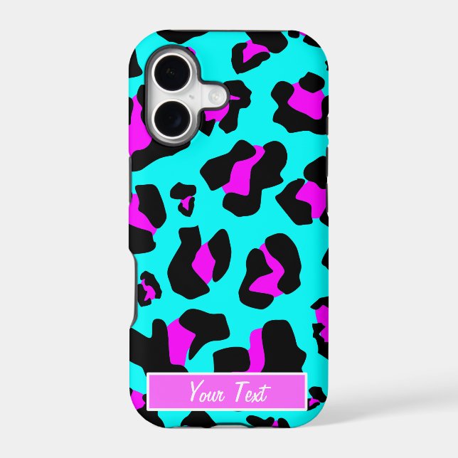 Aqua/Pink Leopard Print - Personalize (Back)