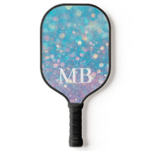 Aqua Pink Pastel Glitter Sparkle Glam Monogram