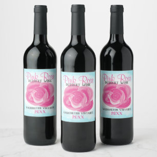 Aqua, Pink Rose Bottle or Package Label