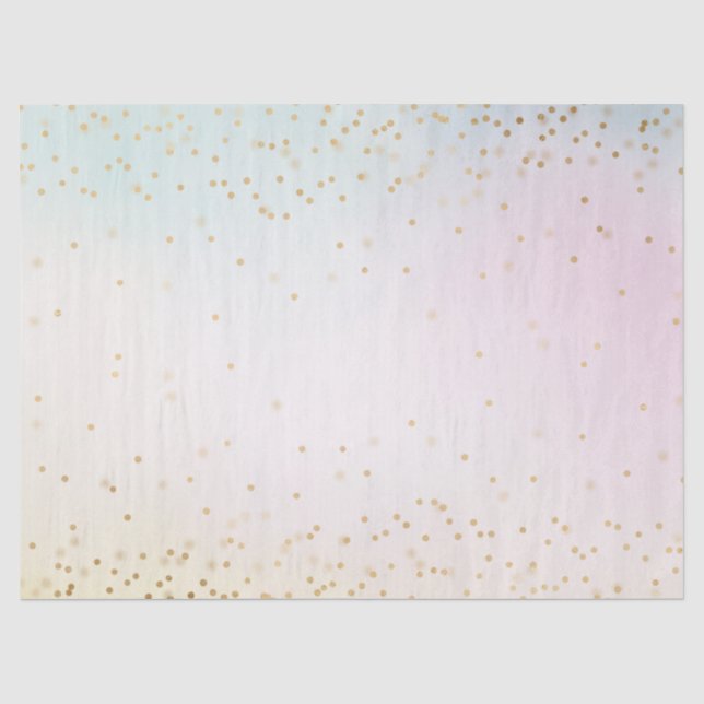 Aqua Pink Yellow Gold Confetti Tissue Paper (Front)