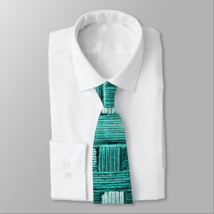 Aqua Plaid Bold Design Tie
