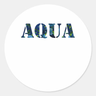 Aqua Planet Aquarium Fish Classic Round Sticker