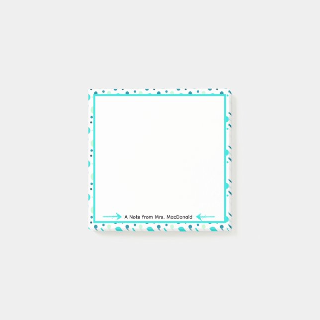 Aqua Polka dot teacher appreciation gift Post-it Notes (Front)