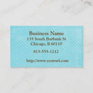 Aqua Polka Dots Business Card