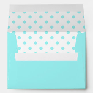 Aqua Polka Dots Envelope