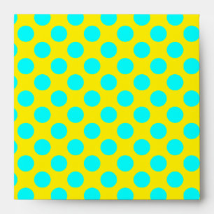 Aqua Polka Dots Envelope