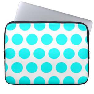 Aqua Polka Dots Laptop Sleeve