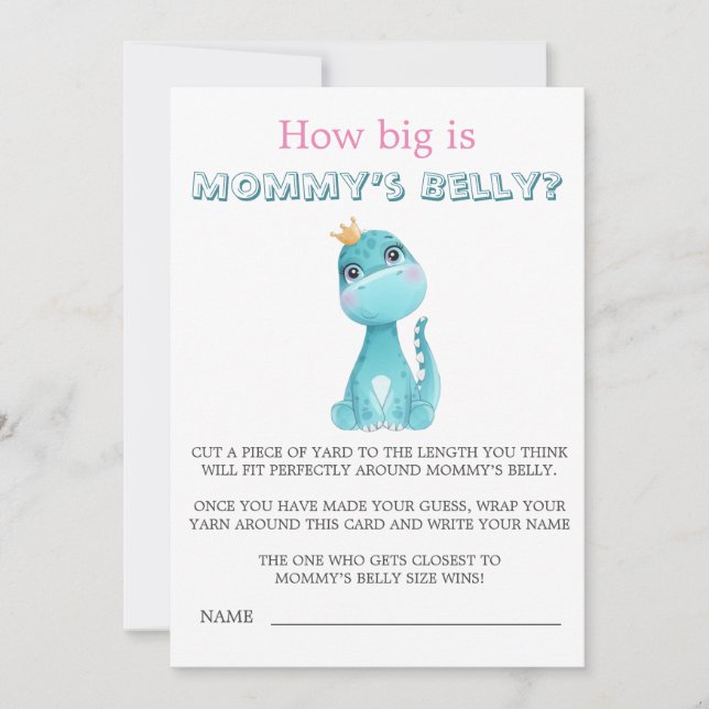 Aqua Princess Dinosaur How Big Is Mommy’s Belly (Front)