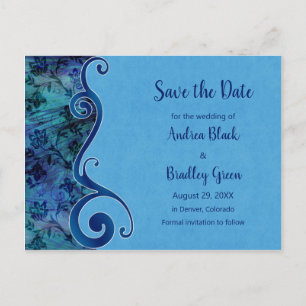 Aqua Puau Shell Wedding Enregistrer la date Carte 