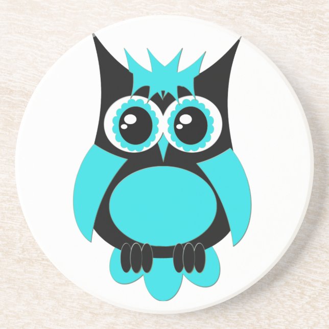Aqua Punk Owl Coaster (Front)