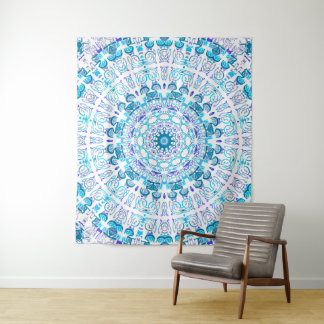 Aqua Purple Kaleidoscope Spotlight Tapestry