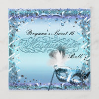 Aqua & Purple Masquerade Mask Birthday Party