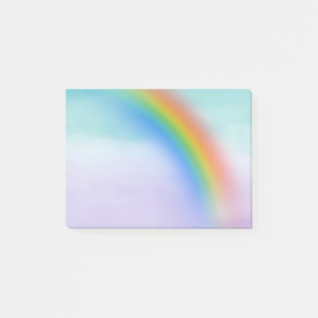 Aqua Purple Rainbow Ombre Watercolor Post-it Notes (Front)