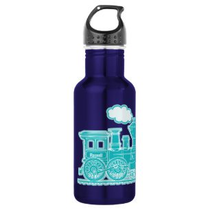 Aqua purple train kids full name drinks bottle