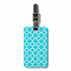 Aqua Quatrefoil Trellis Pattern