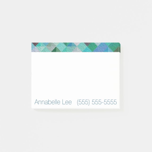 Aqua Quilty Post-it Notes (Front)