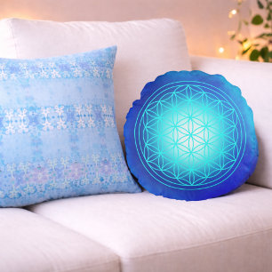 Aqua Radiance – Colour of Heart Round Pillow