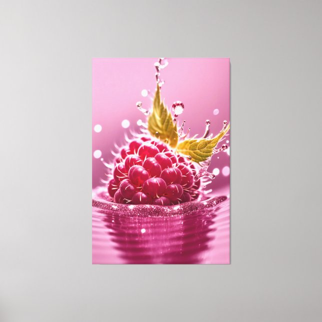 Aqua raspberry Stretched Canvas Print (Front)