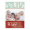 Aqua Red Retro Merry and Bright Family Photo Card
