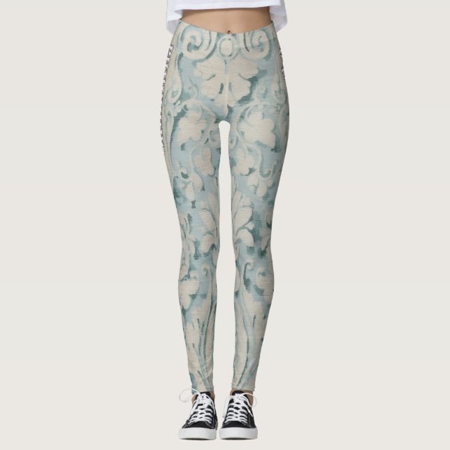 Aqua Renaissance Vine Leggings (Devant)