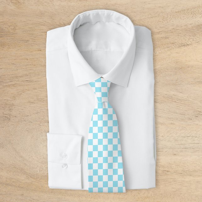 Aqua Retro Chequerboard Tie (Creator Uploaded)