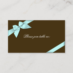 Aqua Ribbon Guest Table Place Card
