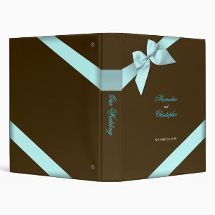 Aqua Ribbon Wedding Planner Album Binder