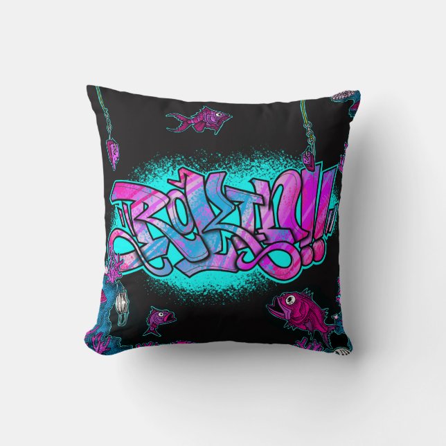 Aqua Rokin black cushion (Front)
