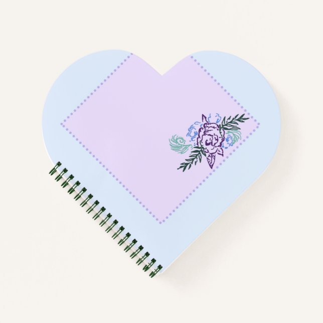Aqua Rose Heart Notebook [Watermark] (Front)