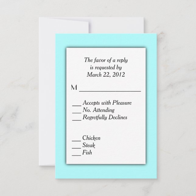 Aqua RSVP avec choix de menu (Devant)
