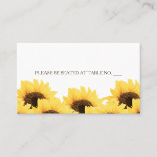 AQUA RUSTIC SUNFLOWER SEATING PLACE CARD