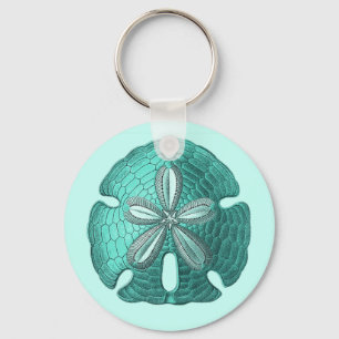 Aqua Sand Dollar Keychain