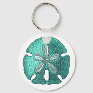 Aqua Sand Dollar Keychain