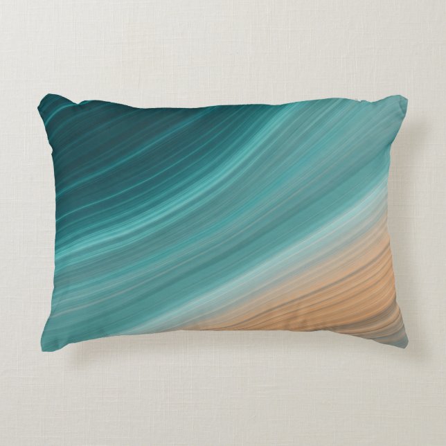 Aqua Sand Flow Accent Pillow (Front)