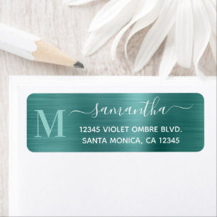Aqua sarcelle signature monogramme moderne