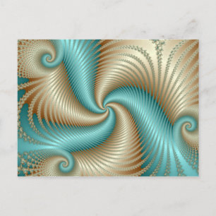 Aqua Satin - Fractal Postcard