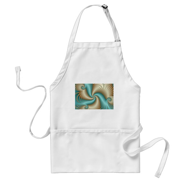 Aqua Satin - Fractal Standard Apron (Front)