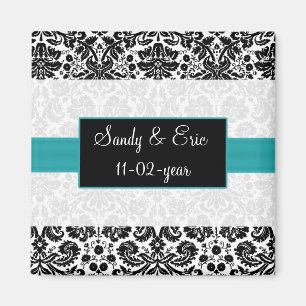 aqua Save the date magnet