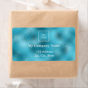 Aqua sea blue business logo return address