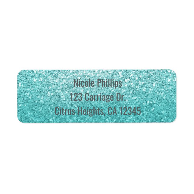 Aqua Sea Blue Glitter Sparkle Party Invitation (Front)