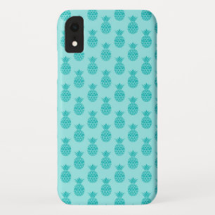 Aqua Sea Foam Blue Pineapple Pattern iPhone XR Case