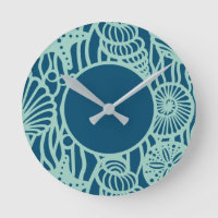 Aqua Seashell Pattern
