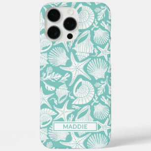 Aqua Shells Personalized iPhone 16 Pro Max Case
