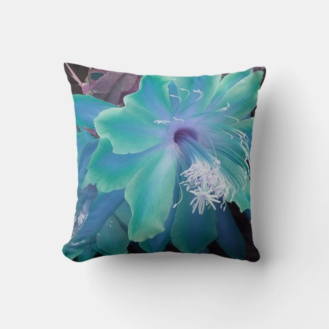 Aqua Sherbet Flower Pillow by Sharles (Front)