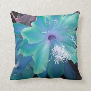 Aqua Sherbet Flower Pillow by Sharles